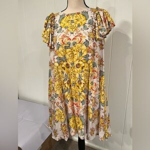 Free People Yellow Floral Dress